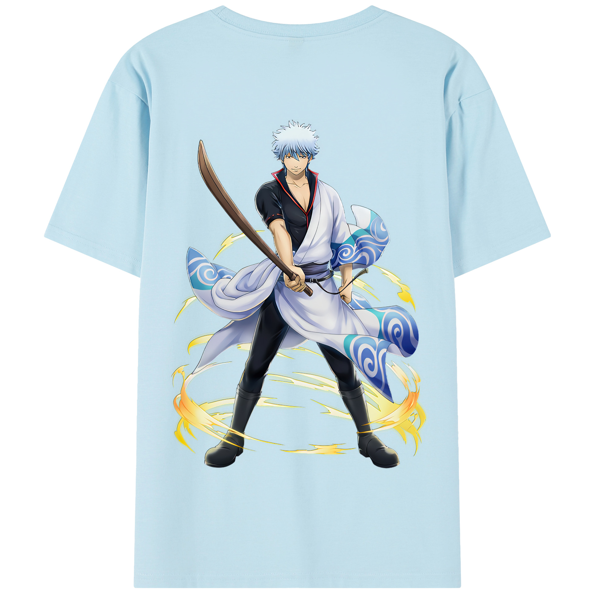 （画像用） ぎんたま 坂田銀時（さかたぎんとき） 神楽 志村新八（しむら しんぱち） GINTAMA Sakata Gintoki Kagura Shimura Shinpachi 綿100％半袖Tシャツ（背面プリント）